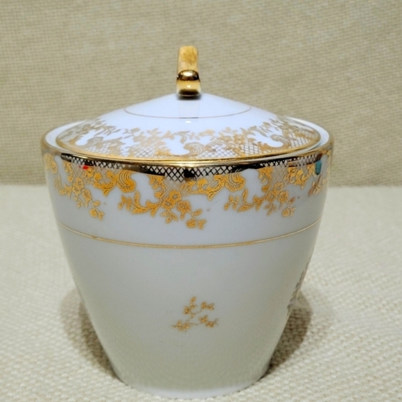 Vintage Du Centre Porcelaine R.C. Courtin Couples Sugar Bowl with Lid - Picture 4 of 11